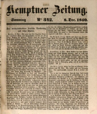 Kemptner Zeitung Sonntag 8. Dezember 1850