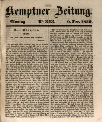 Kemptner Zeitung Montag 9. Dezember 1850