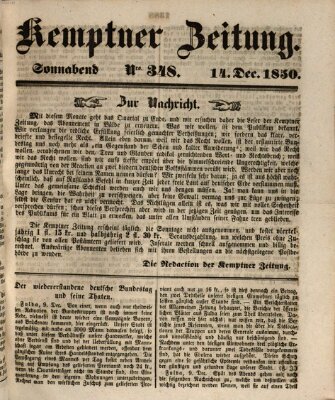 Kemptner Zeitung Samstag 14. Dezember 1850