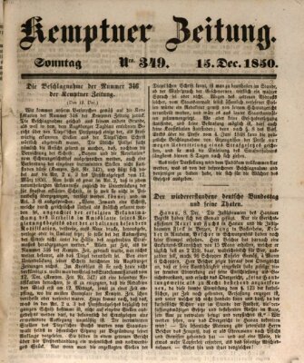 Kemptner Zeitung Sonntag 15. Dezember 1850