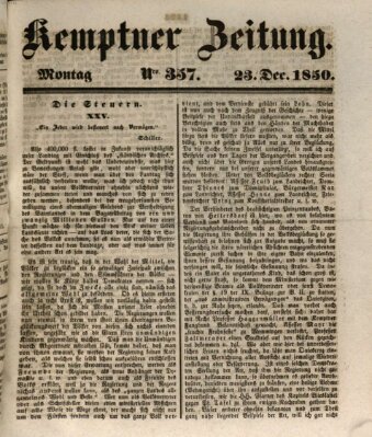 Kemptner Zeitung Montag 23. Dezember 1850