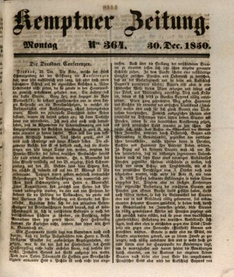 Kemptner Zeitung Montag 30. Dezember 1850