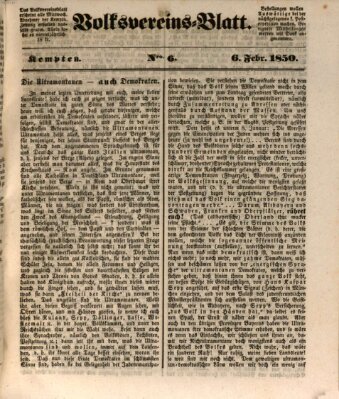 Kemptner Zeitung Mittwoch 6. Februar 1850