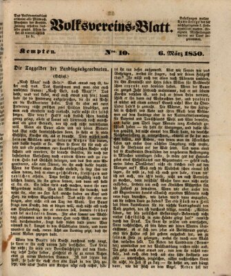 Kemptner Zeitung Mittwoch 6. März 1850