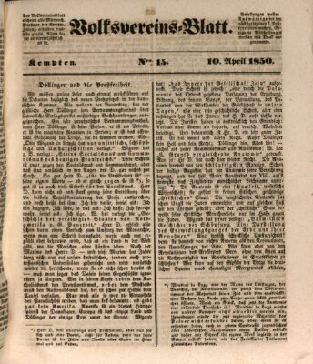 Kemptner Zeitung Mittwoch 10. April 1850