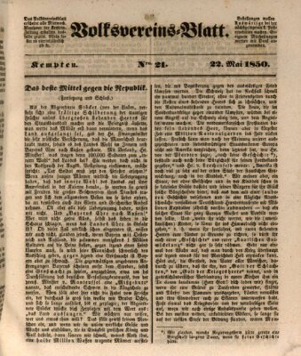 Kemptner Zeitung Mittwoch 22. Mai 1850