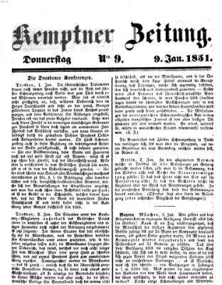 Kemptner Zeitung Donnerstag 9. Januar 1851