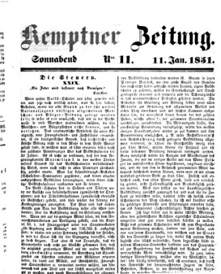 Kemptner Zeitung Samstag 11. Januar 1851