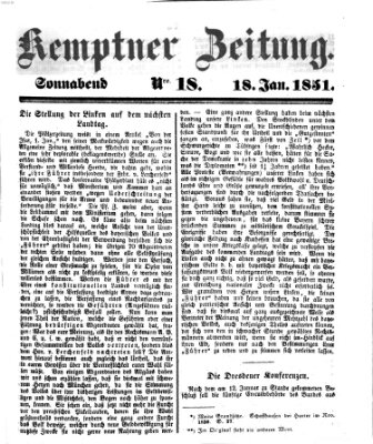 Kemptner Zeitung Samstag 18. Januar 1851