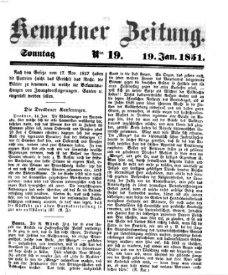 Kemptner Zeitung Sonntag 19. Januar 1851