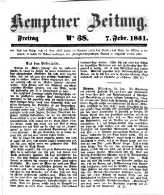 Kemptner Zeitung Freitag 7. Februar 1851