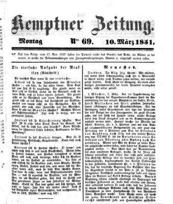 Kemptner Zeitung Montag 10. März 1851