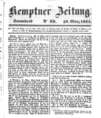 Kemptner Zeitung Samstag 29. März 1851