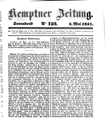 Kemptner Zeitung Samstag 3. Mai 1851