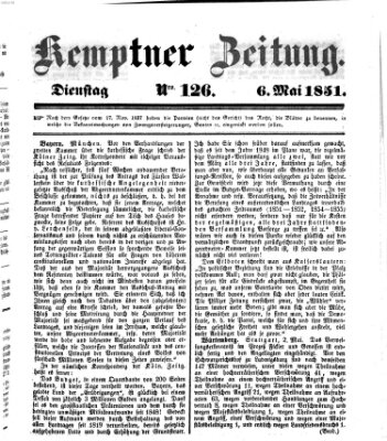 Kemptner Zeitung Dienstag 6. Mai 1851