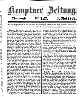 Kemptner Zeitung Mittwoch 7. Mai 1851