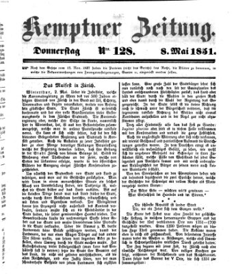 Kemptner Zeitung Donnerstag 8. Mai 1851