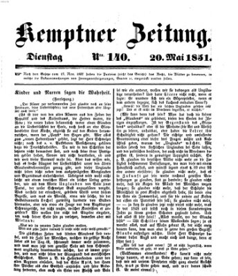 Kemptner Zeitung Dienstag 20. Mai 1851