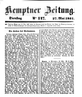 Kemptner Zeitung Dienstag 27. Mai 1851