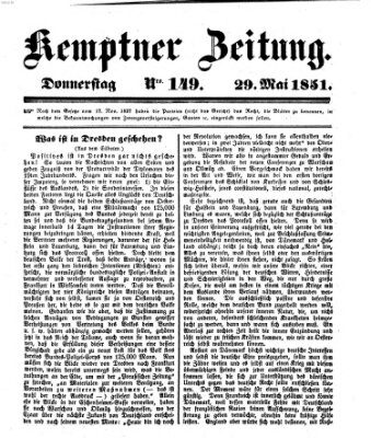 Kemptner Zeitung Donnerstag 29. Mai 1851