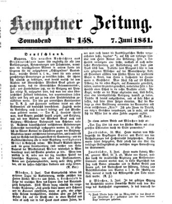 Kemptner Zeitung Samstag 7. Juni 1851