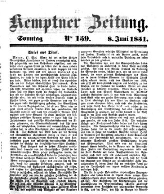 Kemptner Zeitung Sonntag 8. Juni 1851