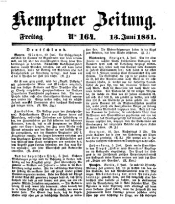 Kemptner Zeitung Freitag 13. Juni 1851