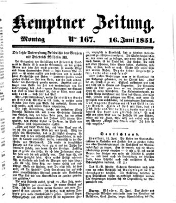 Kemptner Zeitung Montag 16. Juni 1851