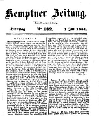 Kemptner Zeitung Dienstag 1. Juli 1851