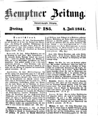 Kemptner Zeitung Freitag 4. Juli 1851