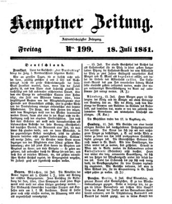 Kemptner Zeitung Freitag 18. Juli 1851