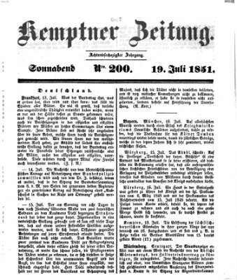 Kemptner Zeitung Samstag 19. Juli 1851