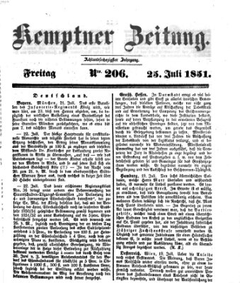 Kemptner Zeitung Freitag 25. Juli 1851