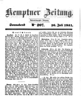 Kemptner Zeitung Samstag 26. Juli 1851