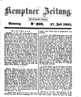 Kemptner Zeitung Sonntag 27. Juli 1851