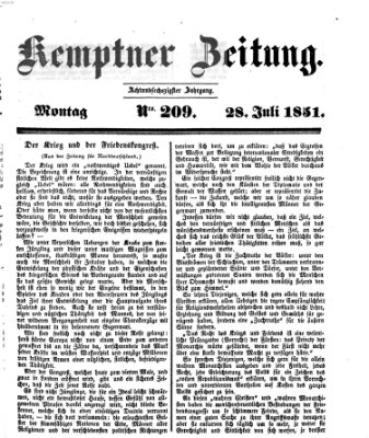 Kemptner Zeitung Montag 28. Juli 1851