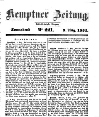 Kemptner Zeitung Samstag 9. August 1851