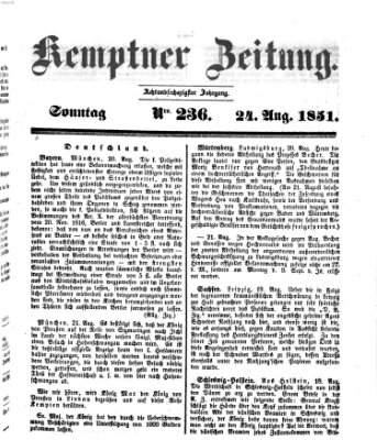 Kemptner Zeitung Sonntag 24. August 1851