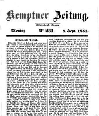 Kemptner Zeitung Montag 8. September 1851