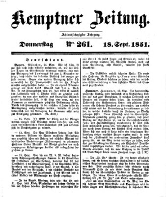 Kemptner Zeitung Donnerstag 18. September 1851