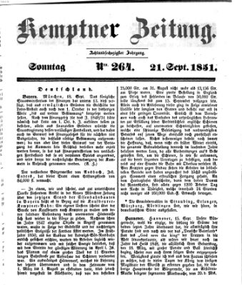 Kemptner Zeitung Sonntag 21. September 1851