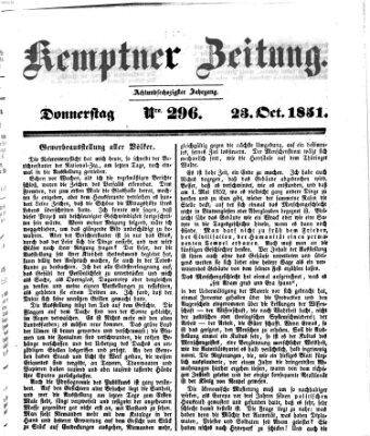 Kemptner Zeitung Donnerstag 23. Oktober 1851