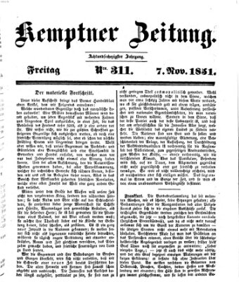 Kemptner Zeitung Freitag 7. November 1851