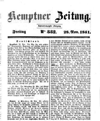 Kemptner Zeitung Freitag 28. November 1851