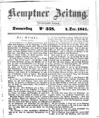 Kemptner Zeitung Donnerstag 4. Dezember 1851