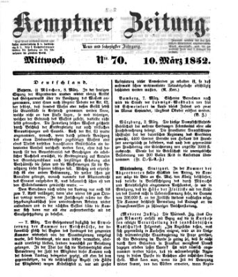 Kemptner Zeitung Mittwoch 10. März 1852