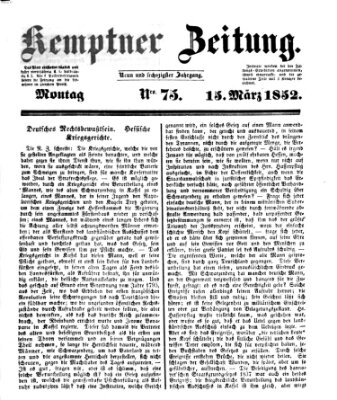 Kemptner Zeitung Montag 15. März 1852