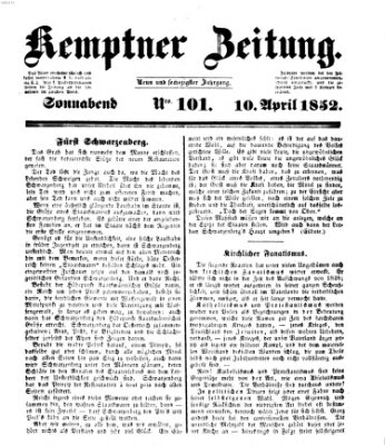 Kemptner Zeitung Samstag 10. April 1852