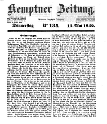 Kemptner Zeitung Donnerstag 13. Mai 1852