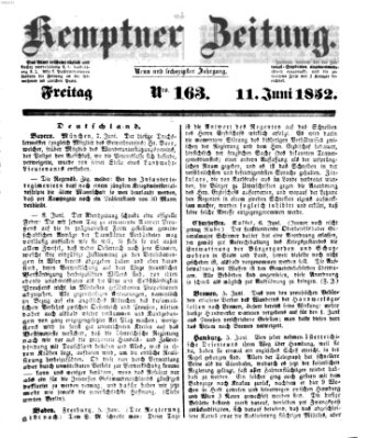 Kemptner Zeitung Freitag 11. Juni 1852